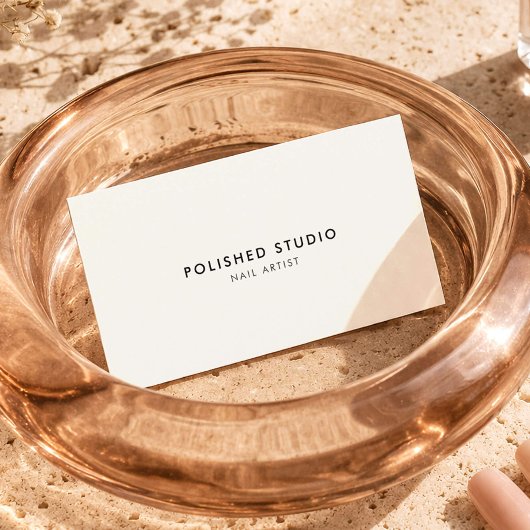 Minimalist Nail Artist Technician Luxe Ivory 名刺