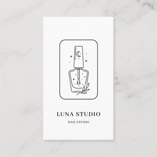 Minimalist Nail Technician Card with QR Code 名刺 (正面)