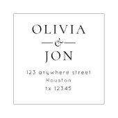 Minimalist Names and return address Wedding ラバースタンプ (インプリント)