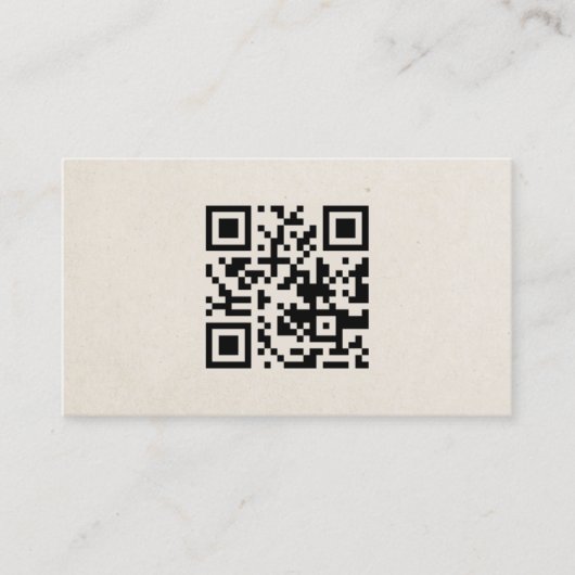 Minimalist Natural Beige Black QR code Networking 名刺 (正面)