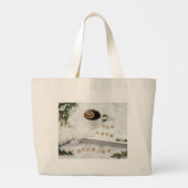 Minimalist Nature Landscape Canvas Tote Bag ラージトートバッグ (裏面)