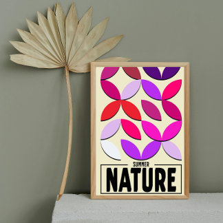 Minimalist Nature Poster – Summer Botanic Wall Art フォトプリント