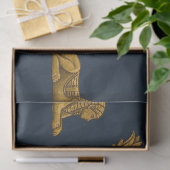 Minimalist Navy & Antique Gold Egyptian Pattern 薄葉紙 (ギフト)