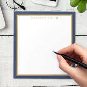 Minimalist Navy Blue and Gold Monogram ノートパッド