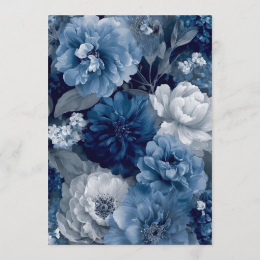 Minimalist Navy Blue and White Wedding Program プログラム (裏面)