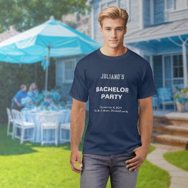 Minimalist Navy Blue Bachelor Party T-Shirt Tシャツ