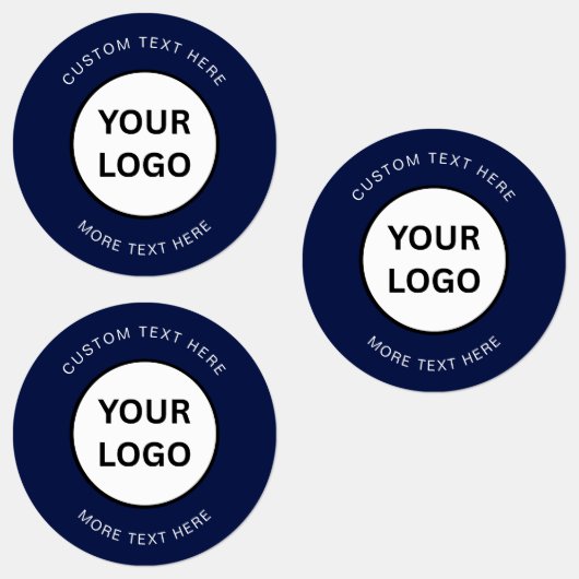 Minimalist Navy Blue Custom Business Logo Labels ラベル (グループ)