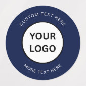Minimalist Navy Blue Custom Business Logo Labels ラベル (デザイン2)