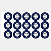 Minimalist Navy Blue Custom Business Logo Labels ラベル (シート)