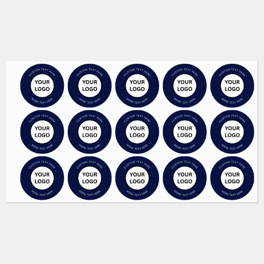 Minimalist Navy Blue Custom Business Logo Labels ラベル (シート)