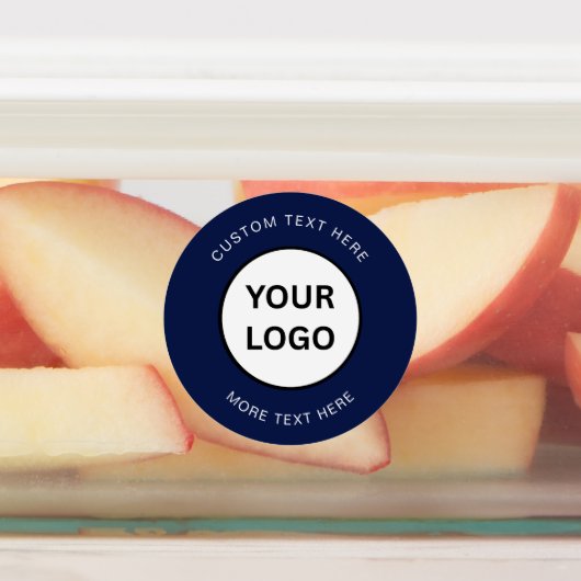 Minimalist Navy Blue Custom Business Logo Labels ラベル (貼付)