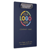 Minimalist Navy Blue Custom Company Business Logo クリップボード (右)