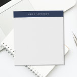 Minimalist Navy Blue Elegant Monogram ノートパッド<br><div class="desc">Create your own personalized notepad with elegant monogram name and minimalist navy blue color design.</div>