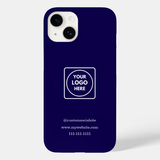 Minimalist Navy Blue Logo iphone case Case-Mate iPhoneケース (裏面)