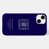 Minimalist Navy Blue Logo iphone case Case-Mate iPhoneケース (裏面 (横))