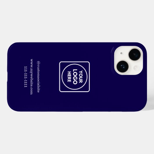 Minimalist Navy Blue Logo iphone case Case-Mate iPhoneケース (裏面 (横))