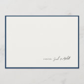 Minimalist Navy Border Personalized Script ノートカード (正面)