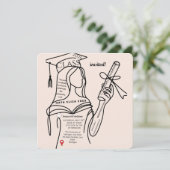 Minimalist Navy Graduation Invitation | 招待状 (スタンド正面)