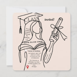 Minimalist Navy Graduation Invitation | 招待状