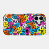 Minimalist Neon Scribble Doodle iPhone 16 case  16ケース (裏面横)