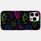 Minimalist Neon Space & Planets Night Sky Pattern Case-Mate iPhoneケース (裏面 (横))
