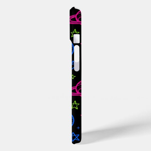 Minimalist Neon Space & Planets Night Sky Pattern Case-Mate iPhoneケース (裏面 / 左)
