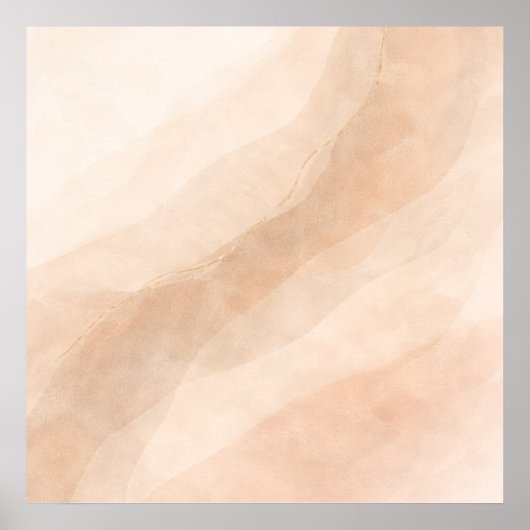 Minimalist Neutral Abstract Wall Art – Beige Organ ポスター (正面)