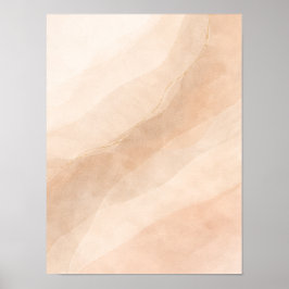 Minimalist Neutral Abstract Wall Art – Beige Organ ポスター