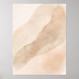 Minimalist Neutral Abstract Wall Art Poster – Beig ポスター