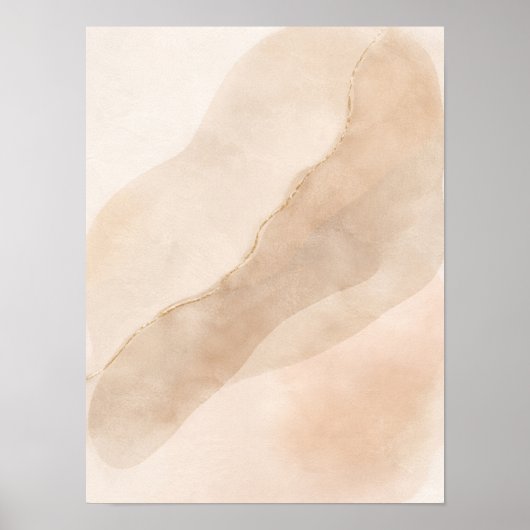 Minimalist Neutral Abstract Wall Art Poster – Beig ポスター (正面)