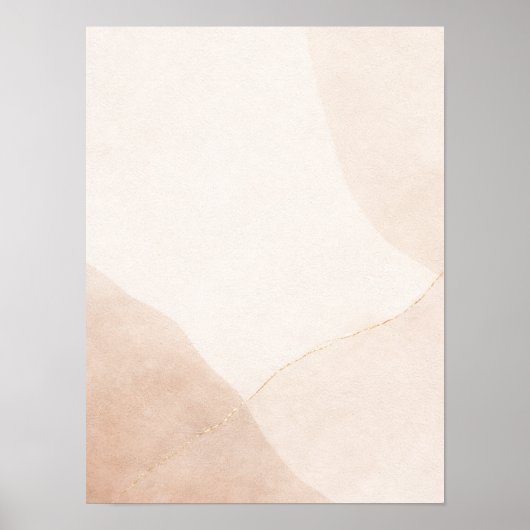 Minimalist Neutral Abstract Wall Art Poster – Beig ポスター (正面)