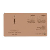 Minimalist Neutral Beige 2oz Dropper Bottle Label ラベル (正面)