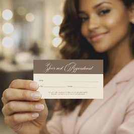 Minimalist Neutral Beige Beauty Appointment Card 予約カード