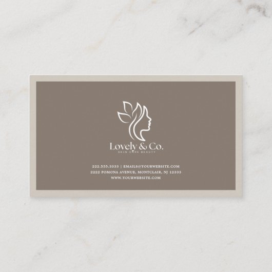 Minimalist Neutral Beige Beauty Appointment Card 予約カード (裏面)