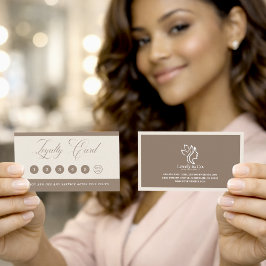 Minimalist Neutral Beige Beauty Loyalty Card  ロイヤリティカード