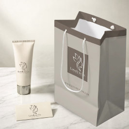 Minimalist Neutral Beige Beauty Paper Gift Bag ミディアムペーパーバッグ