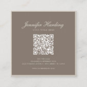 Minimalist Neutral Beige Beauty QR code  スクエア名刺 (正面)
