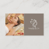 Minimalist Neutral Beige Beauty QR code  名刺 (裏面)