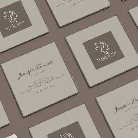 Minimalist Neutral Beige Beauty Square  スクエア名刺