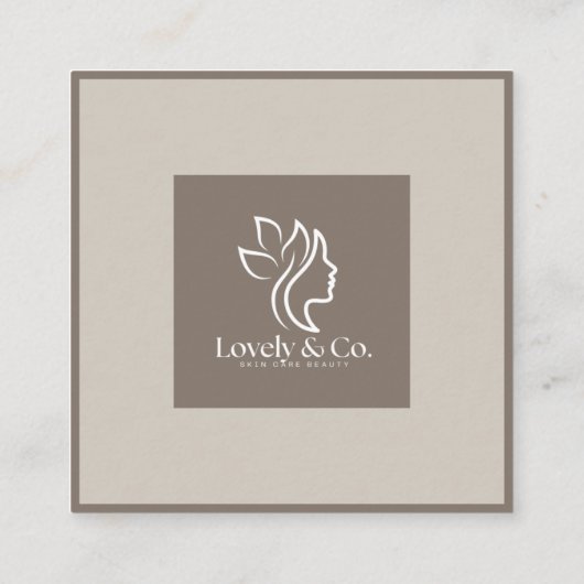Minimalist Neutral Beige Beauty Square  スクエア名刺 (裏面)