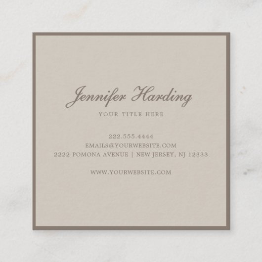Minimalist Neutral Beige Beauty Square  スクエア名刺 (正面)