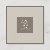 Minimalist Neutral Beige Beauty Square with photo スクエア名刺 (裏面)