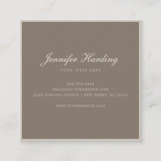 Minimalist Neutral Beige Beauty Square with photo スクエア名刺 (正面)
