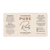 Minimalist Neutral Beige Hair Oil Dropper Bottle ラベル (正面)