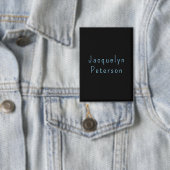 Minimalist Neutral Black Blue Elegant Modern Name 缶バッジ (インサイチュ)