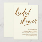 Minimalist Neutral Bridal Shower Invitation 招待状 (正面/裏面)