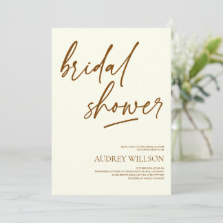 Minimalist Neutral Bridal Shower Invitation 招待状