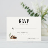 Minimalist Neutral Cabin Illustration 出欠カード (スタンド正面)