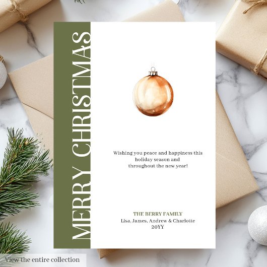 Minimalist Neutral Christmas Greeting Card Design シーズンカード