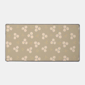 Minimalist Neutral Cream Daisy Floral Custom デスクマット (正面)